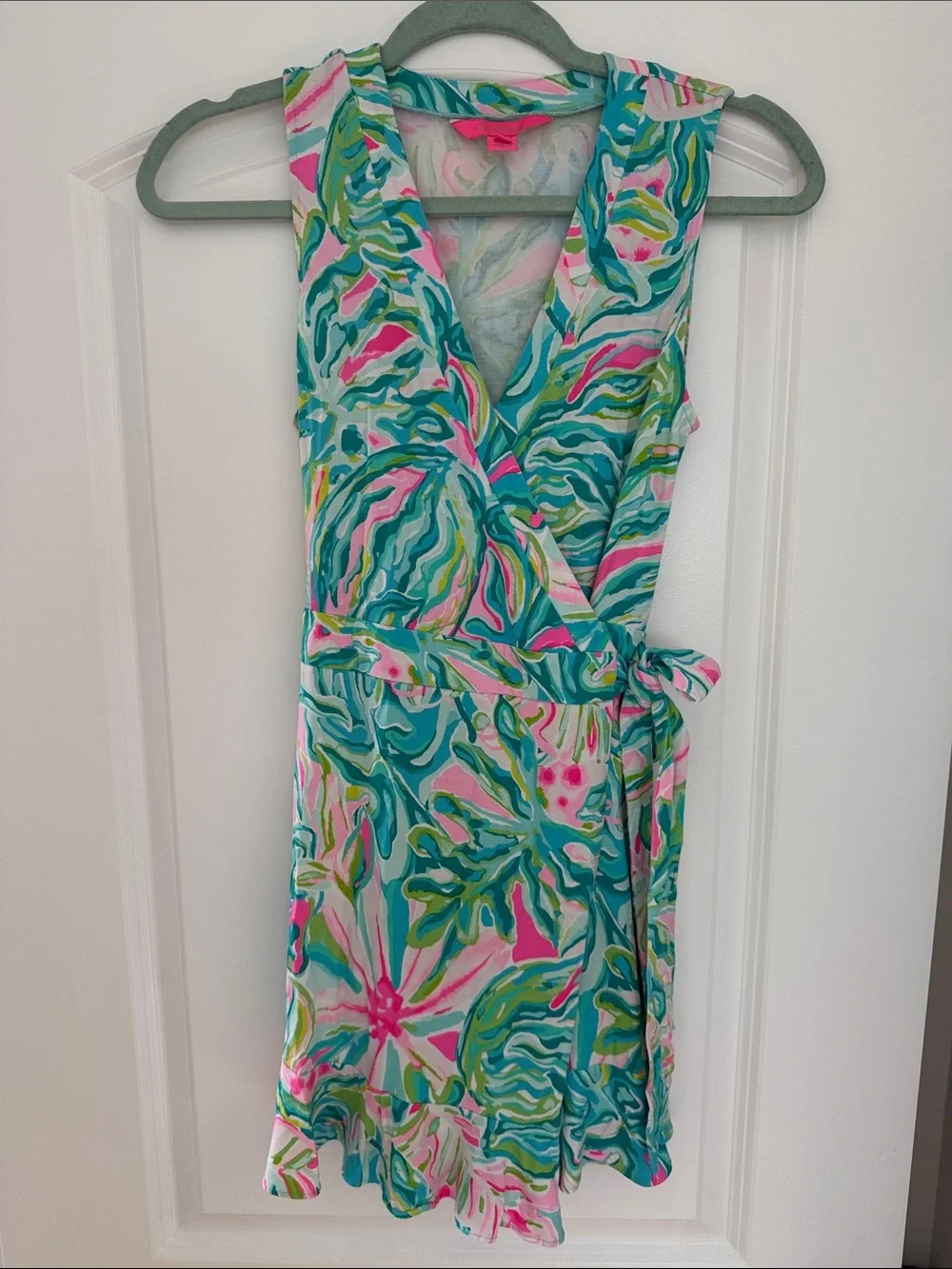 Lilly Pulitzer Girls Wrap Coverup in Teal, Pink & Green